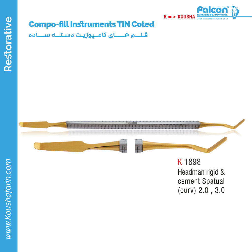 قلم کامپوزیت دسته ساده (Headman rigid & cement spatula (curv))//کوشا-Kousha